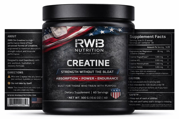 RWB CX4 Creatine – Strength Without The Bloat (4-Source Performance Blend)